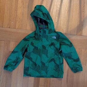 The North Face Kids Green Camouflage Raincoat